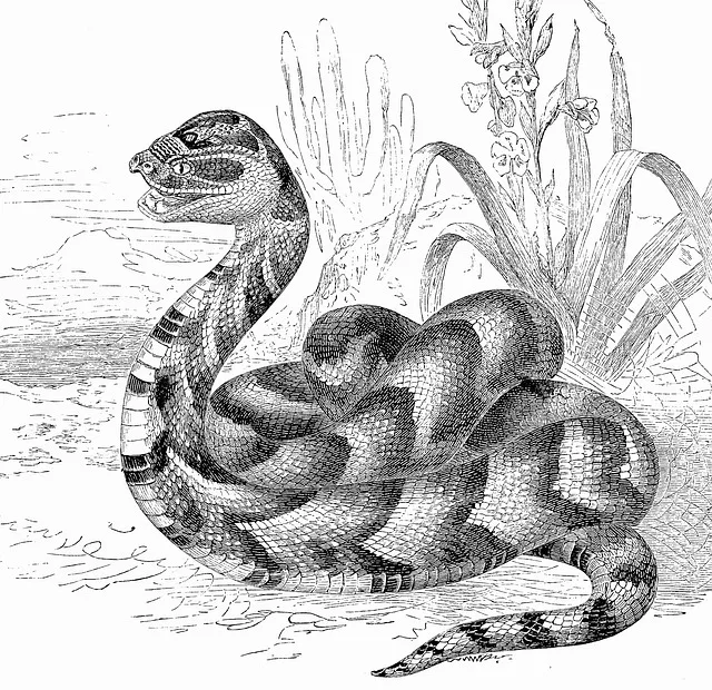 An advance level sketch showing snake anatomy
